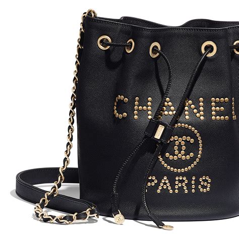 chanel classic bag calfskin|Chanel grained calfskin drawstring bag.